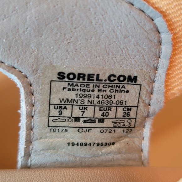 SOREL Cameron Flatform Slingback Suede/Fabric Sandals-Chrome Grey/Chalk Size 9⭐ - Picture 15 of 16